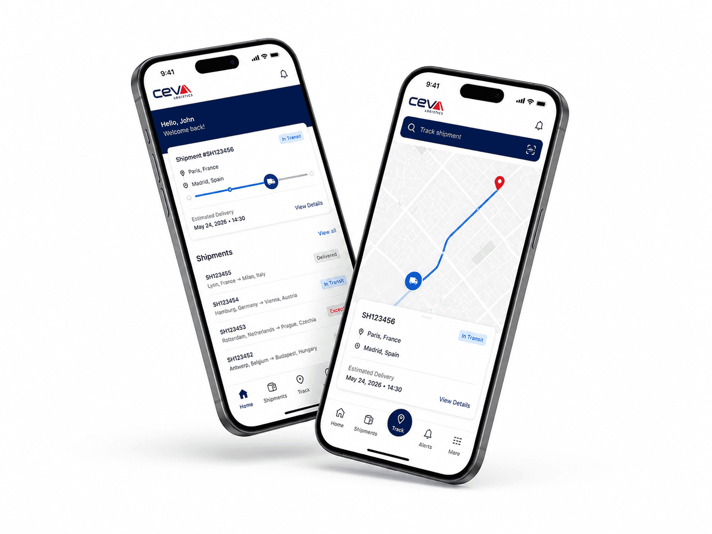 CEVA ETA mobil uygulama ekranları
